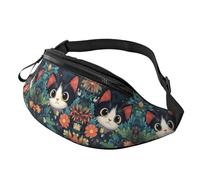 Sac à bandoulière Happy Fat Cat mignon chat anime sac mains libres sac banane chat heureux parc à thème invités 14 x 35 cm, A24, Taille unique