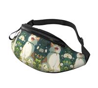 Sac à bandoulière Happy Fat Cat mignon chat anime sac mains libres sac banane chat heureux parc à thème invités 14 x 35 cm, A26, Taille unique