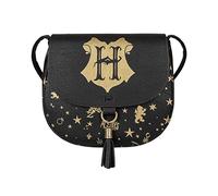 Sac à bandoulière Harry Potter avec blason de Poudlard, Noir , One Size