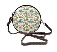 Sac à bandoulière hawaïen imprimé scène de plage pour femme, petit sac à main en cuir pour femme