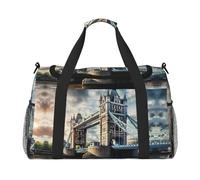 Sac à bandoulière historique avec imprimé Old Tower Bridge London pour femme et homme - Sac à bandoulière pour le yoga et les voyages, noir, One Size