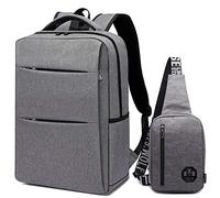 Sac à bandoulière Homme d'affaires Sac à Dos coréen Mode Voyage Sac Loisirs Sac pour Filles Sac d'école de Mode Simple, Gris foncé avec Soutien-Gorge Gris foncé