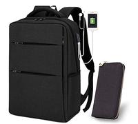Sac à bandoulière Homme d'affaires Sac à Dos coréen Mode Voyage Sac Loisirs Sac pour Filles Sac d'école de Mode Simple, Encre Noire avec Portefeuille Noir édition améliorée