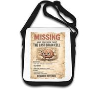 Sac à bandoulière humoristique Missing Last Brain Cell Blanc