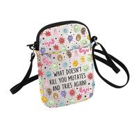 Sac à bandoulière humoristique pour amoureux de la biologie « What Doesn't Kill You Mutates And Tries Again », Mutates and Tries B UK