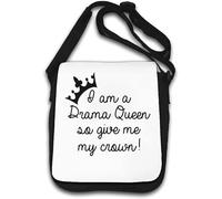 Sac à bandoulière « I AM A Drama Queen So Give Me My Crown » Blanc