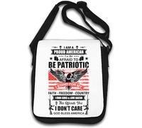 Sac à bandoulière « I Am A Proud American I Am Not Afraid To Be Patriotic » Blanc