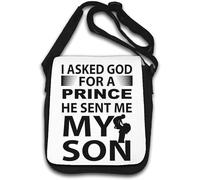 Sac à bandoulière « I Asked God For A Prince He Sent Me My Son » Blanc