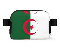 Sac à bandoulière imperméable imprimé drapeau de l'Algérie avec grande ouverture latérale Sac banane durable pour course à pied cyclisme voyage