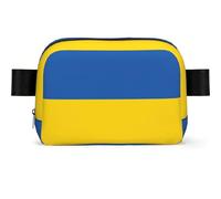 Sac à bandoulière imperméable imprimé drapeau de l'Ukraine avec grande ouverture latérale sac banane durable pour course à pied, cyclisme, voyage