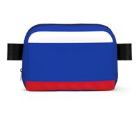 Sac à bandoulière imperméable imprimé drapeau russe avec grande ouverture latérale sac banane durable pour course à pied, cyclisme, voyage