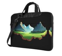 Sac à bandoulière imprimé A corner of the mountain pour ordinateur portable facile à utiliser lors de vos voyages d'affaires, Noir/blanc, 14 inch