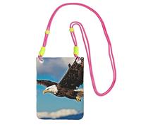 Sac à bandoulière imprimé aigle volant pour femme et homme - Pour voyage, course à pied, randonnée, shopping, usage quotidien, Fuchsia, Taille unique