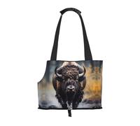 Sac à bandoulière imprimé bison d'Amérique du Nord pour sortir, petit chien et chat double usage