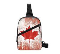 Sac à bandoulière imprimé bouledogue français pour homme et femme, sac de sport pliable pour la course à pied, la randonnée, le cyclisme, les voyages, le travail, Drapeau du Canada., Taille unique