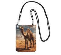 Sac à bandoulière imprimé chameau sable désert pour femme, sac à bandoulière, mini sac de voyage, sac pour téléphone, portefeuille de téléphone, noir, Taille unique