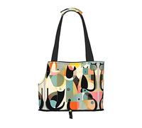 Sac à bandoulière imprimé chat art moderne du milieu du siècle, spécialement conçu pour les petits chiens et chats, bandoulière multifonction et sac à main