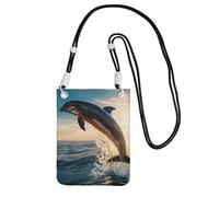 Sac à bandoulière imprimé dauphin pour femme, sac à bandoulière, sac à main, mini sac de voyage, sac pour téléphone, portefeuille, noir, Taille unique