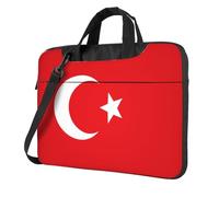 Sac à bandoulière imprimé drapeau de la Turquie pour ordinateur portable facile à utiliser lors de vos voyages d'affaires, Noir/blanc, 13 inch