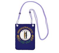 Sac à bandoulière imprimé drapeau de l'État du Kentucky pour femme, sac à bandoulière, mini sac de voyage, sac de sport, téléphone portable, violet, Taille unique