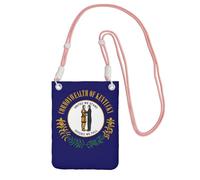Sac à bandoulière imprimé drapeau de l'État du Kentucky pour femme, sac à bandoulière, mini sac de voyage, sac de sport, téléphone portable, rose, Taille unique