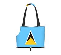 Sac à bandoulière imprimé drapeau de Sainte-Lucie spécialement conçu pour les petits chiens et chats, bandoulière multifonction et sac à main