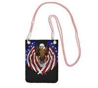 Sac à bandoulière imprimé drapeau des États-Unis - Compact et léger - Convient pour les voyages quotidiens, les trajets et le shopping, rose, Taille unique