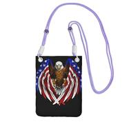 Sac à bandoulière imprimé drapeau des États-Unis - Compact et léger - Convient pour les voyages quotidiens, les trajets et le shopping, violet, Taille unique