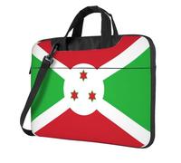 Sac à bandoulière imprimé drapeau du Burundi pour ordinateur portable facile à utiliser lors de vos voyages d'affaires, Noir, 13 inch