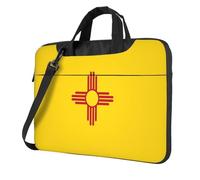 Sac à bandoulière imprimé drapeau du Nouveau-Mexique pour ordinateur portable facile à utiliser lors de vos voyages d'affaires, Noir, 15.6 inch