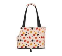 Sac à bandoulière imprimé feuille d'érable d'automne pour animal domestique léger et respirant 26 x 34 cm