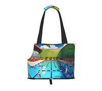 Sac à bandoulière imprimé flamant rose et piscine, spécialement conçu pour les petits chiens et chats, bandoulière multifonction et sac à main
