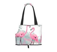 Sac à bandoulière imprimé flamant rose, spécialement conçu pour les petits chiens et chats, bandoulière et sac à main multifonctionnels