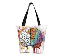 Sac à bandoulière imprimé fleur de lotus pour femme, sac fourre-tout, sacs de courses, Avantage du cerveau gauche et droit, Taille unique