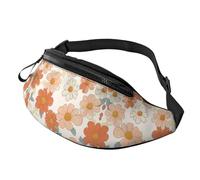 Sac à bandoulière imprimé Floral Unisexe avec Motif Floral - Sac Banane réglable pour Cyclistes - Accès Facile pour clés, Cartes et gels énergétiques - 14 x 35 cm