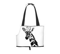 Sac à bandoulière imprimé girafe noir et blanc pour sortir, petit chien et chat double usage
