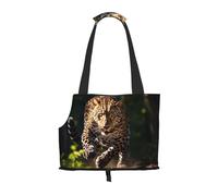 Sac à bandoulière imprimé léopard pour petits chiens et chats, sac de courses et de voyage, sac à double usage
