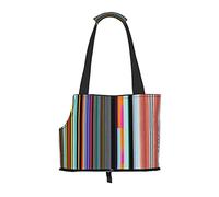 Sac à bandoulière imprimé lignes verticales irrégulières, spécialement conçu pour les petits chiens et chats, bandoulière et sac à main multifonctionnels