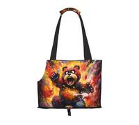 Sac à bandoulière imprimé ours peint à l'huile pour sortir - petit chien et chat sac bandoulière double usage