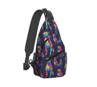 Sac à bandoulière imprimé Pitbull fluo pour homme et femme, sac à bandoulière, sac de poitrine, sac à dos à bandoulière pour voyage, randonnée