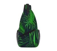 Sac à bandoulière imprimé plante tropicale verte résistante à l'eau
