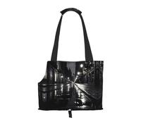 Sac à bandoulière imprimé Rainy Day in The Street pour animal de compagnie - Design pliable, petit sac de voyage pour chat et chien