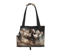 Sac à bandoulière imprimé Running of The Horses - Design pliable - Petit sac de voyage pour chat et chien