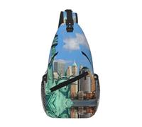 Sac à bandoulière imprimé Statue de la Liberté à New York résistant à l'eau | Sac à dos léger multi-poches avec sangle amovible réglable pour voyage, randonnée, cyclisme, shopping