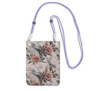 Sac à bandoulière imprimé Tour Eiffel de Paris pour femme, mini porte-monnaie pour téléphone, joli portefeuille pour téléphone, cadeau de randonnée, voyage, violet, Taille unique