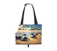 Sac à bandoulière imprimé Turtles On The Beach, spécialement conçu pour les petits chiens et chats, bandoulière multifonction et sac à main