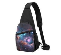 Sac à bandoulière imprimé univers galaxie espace léger, sac à dos à bandoulière réglable pour hommes, femmes, enfants, Noir , Taille unique, Sac à dos de