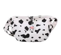 Sac à Bandoulière Imprimé Vache en Toile, Style Harajuku pour Femmes | Blanc, Compartiments Multiples et Rangement Pratique, Usage Yoga ou Café du Matin, Format Léger