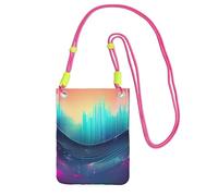 Sac à bandoulière imprimé vague sonore cool musique pour femme, sac à bandoulière, sac à main, mini sac de voyage, sac de téléphone, portefeuille de téléphone, Fuchusia, Taille unique