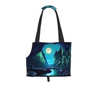 Sac à bandoulière imprimé Water Moon Cave pour animal domestique, spécialement conçu pour les petits chiens et chats, bandoulière et sac à main multifonctionnels